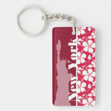 Tropical Fuschia Hibiscus; Statue of Liberty Key Chains