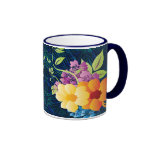 Tropische Blumen u. Reben Tee Tasse