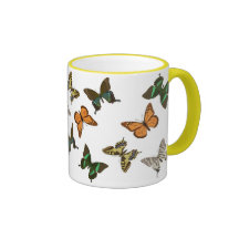 tropische Schmetterlinge Kaffee Haferl