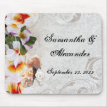 Tropische Strand-Blumen/Muscheln Mousepads