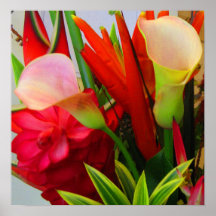 Tropischer Blumenstrauß-Druck Plakate