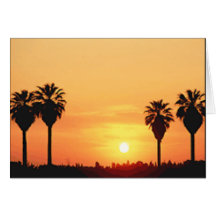 Tropischer Sonnenuntergang - freier Raum Grußkarte