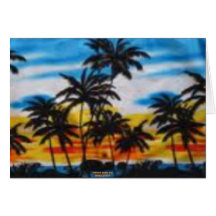 Tropischer Sonnenuntergang (Vintager Aloha Druck) Karte
