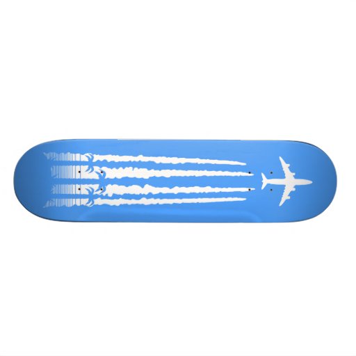 Tropisches Fluglinien-Blau Individuelles Skateboard
