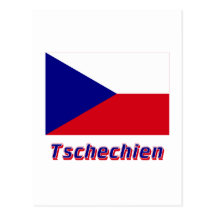 Tschechien Flagge MIT Namen Postkarte