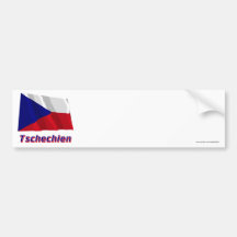 Tschechien Fliegende Flagge MIT Namen Auto Aufkleber