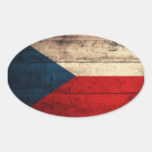 Tschechische Republik-Flagge Ovaler Aufkleber