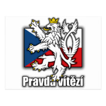Tschechisches Löwe-Wappen Flagge Postkarten