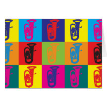 Tuba-Pop-Kunst Grußkarte