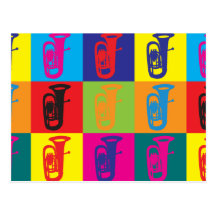 Tuba-Pop-Kunst Postkarte