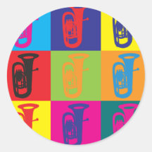 Tuba-Pop-Kunst Stickers