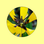 Tulpe gelb wanduhren