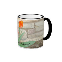 Tulpeblüte, wo Sie gepflanzte Kaffeetasse sind