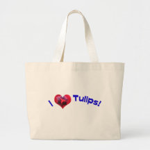 Tulpen der Liebe I blau Leinentaschen