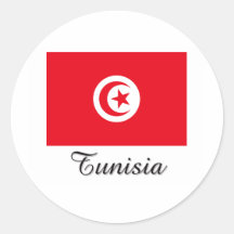 Tunesien-Flaggen-Entwurf Runder Sticker