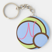Tupfen - Blau - Monogramm Keychain Schlüsselanhänger