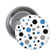 Tupfen im blauen Grau und im Schwarzen Button
