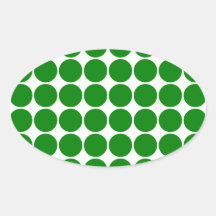 Tupfen-Kreise u. Stellen: Grüne Tupfen Ovale Aufkleber