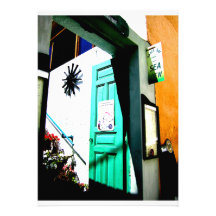 Tür zum Santorini Imbiss-Bar Ankündigung