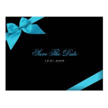 Türkis-Band, das Save the Date 2 Wedding ist Postkarte