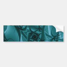 Türkis-Blau und aquamariner Fraktal-Kunst-Entwurf Autoaufkleber