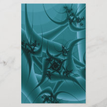 Türkis-Blau und aquamariner Fraktal-Kunst-Entwurf Flyer Druck