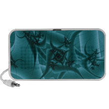 Türkis-Blau und aquamariner Fraktal-Kunst-Entwurf Reise Speaker