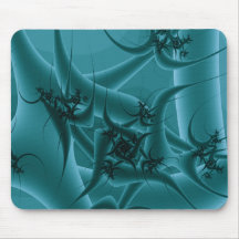 Türkis-Blau und aquamariner Fraktal-Kunst-Entwurf Mousepad