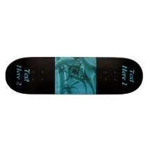 Türkis-Blau und aquamariner Fraktal-Kunst-Entwurf Individuelle Skatedecks