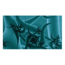 Türkis-Blau und aquamariner Fraktal-Kunst-Entwurf Visitenkarten Vorlagen