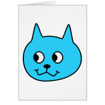 Türkis-Cartoon-Katze Grußkarten