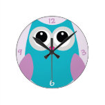 Türkis-Eulen-Uhr