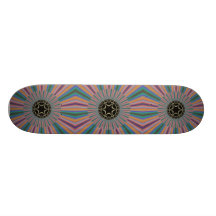 Türkis-gestreiftes Sonnendurchbruch-Fraktal Personalisiertes Skatedeck