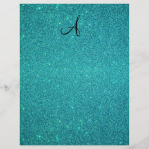 Türkis-Glittermonogramm Flyer