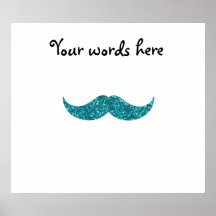 Türkis-Glitterschnurrbart Plakat