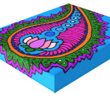 Türkis-Paisley-Leinwand Galerie Faltleinwand
