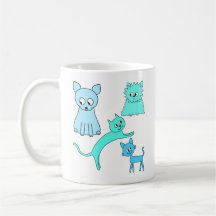 Türkis und blaue Katzen Tee Haferl