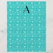 Türkisherz-Mustermonogramm Vollfarbige Flyer
