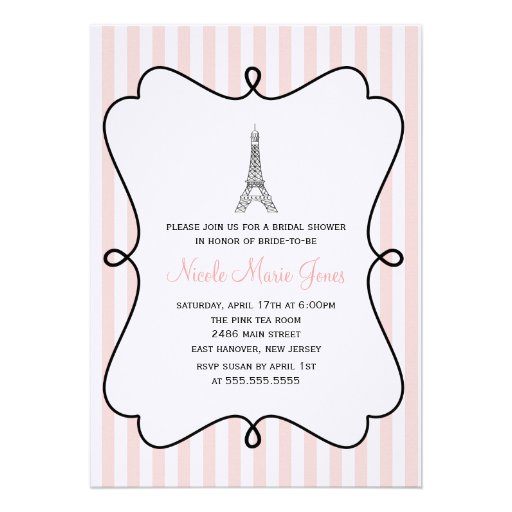 Turm-Brautparty Paris Eiffel Ankündigungskarten