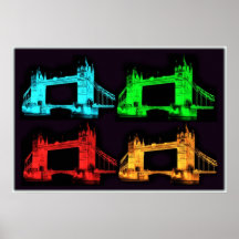 Turm-Brücken-Collage Plakatdruck