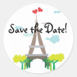 Turm-Save the Date Aufkleber Paris Eiffel