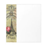 Turm viktorianisches Steampunk Paris Eiffel u. Rot Memo Notiz Pad