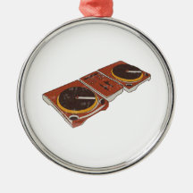 Turntable doppelte Grafik DJ Grunged Ornament