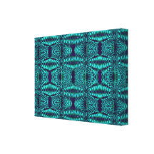 turquise Blau-Fraktal Gespannte Galeriedrucke