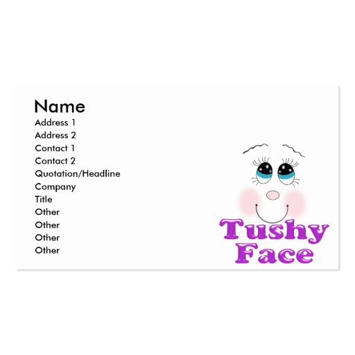 tushy Gesicht Visitenkarten Vorlage