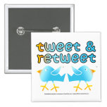 Tweeten und Retweet Knöpfe Anstecknadelbutton