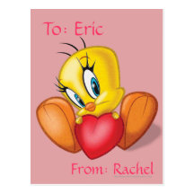 Tweety, das Herz hält Postkarte