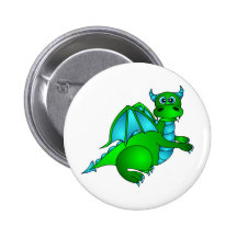 Twilight Flug - niedlicher grüner u. blauer Drache Anstecknadel