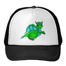 Twilight Flug - niedlicher grüner u. blauer Drache Netz Caps
