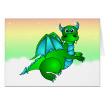 Twilight Flug - niedlicher grüner u. blauer Drache Karten